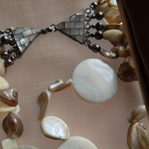 • Mother of Pearl Five Strand Necklace • - Picture 2 of 13